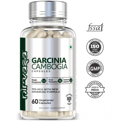 Nirvasa Garcinia Cambogia Capsules for Weight Management 60 gm Unflavoured