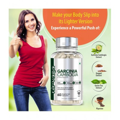 Nirvasa Garcinia Cambogia Capsules for Weight Management 60 gm Unflavoured
