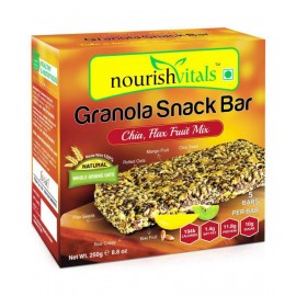 NourishVitals  Chia, Flax Fruit Mix (5 Bars) Protein Bar - 250 g