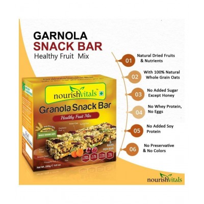 NourishVitals  Healthy Fruit Mix (5 Bars) Protein Bar - 250 g