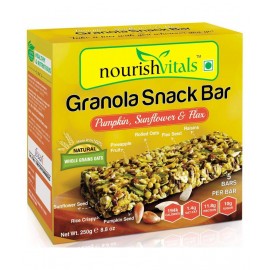NourishVitals Granola Snack Bar - (5 Bars) Protein Bar - 250 g