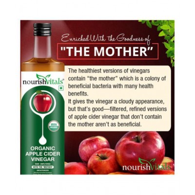 NourishVitals Organic Apple Cider Vinegar 500 ml Unflavoured