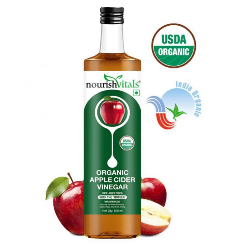 NourishVitals Organic Apple Cider Vinegar 500 ml Unflavoured
