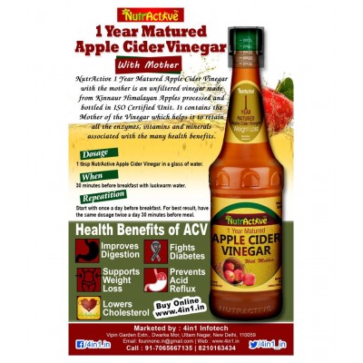 NutrActive 1 Year Matured Apple Cider Vinegar 500 ml Unflavoured