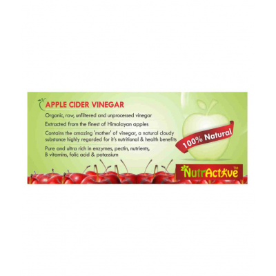 NutrActive 1 Year Matured Apple Cider Vinegar with Mother 1000 ml Unflavoured Pack of 2