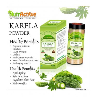 NutrActive 100% Karela ( Bitter Gourd) For Diabetic Powder 450 gm Pack of 3