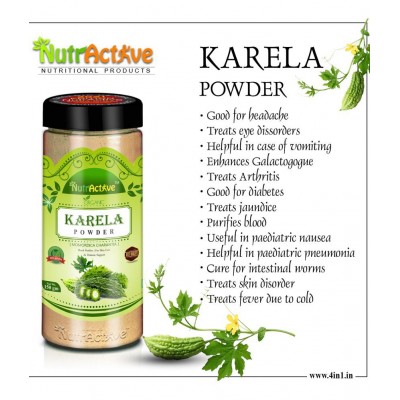 NutrActive 100% Karela ( Bitter Gourd) For Diabetic Powder 450 gm Pack of 3