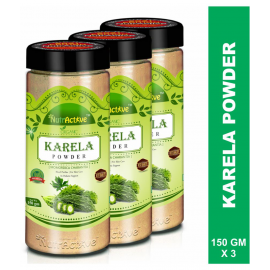 NutrActive 100% Karela ( Bitter Gourd) For Diabetic Powder 450 gm Pack of 3