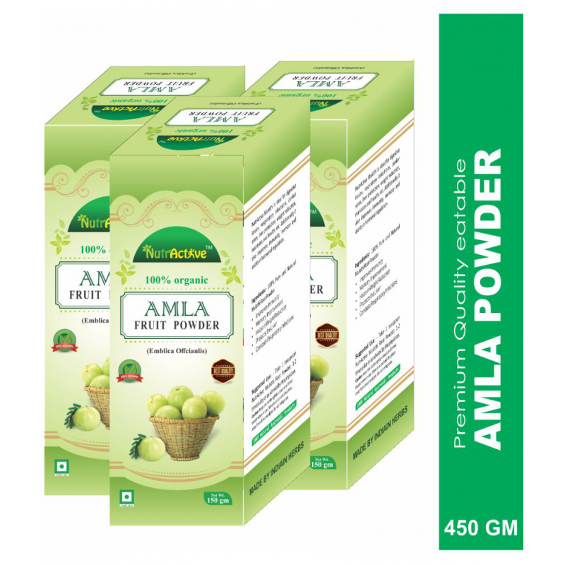 NutrActive 100% Pure Amla Fruit (Indian Gooseberry) Powder 450 gm Pack of 3