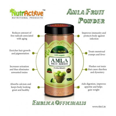 NutrActive 100% Pure Amla Seedless Fruit Powder 150 gm Pack Of 1