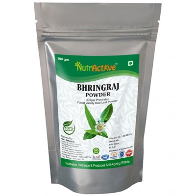 NutrActive 100% Pure Bhringraaj For Hair Growth Powder 300 gm Pack of 3