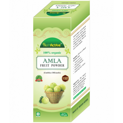 NutrActive 100% Pure Organic Amla Fruit Powder 450 gm Pack of 3