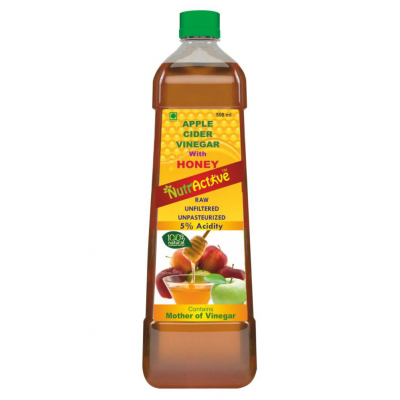 NutrActive Apple & Honey Cider Vinegar Health Drink Liquid 500 ml Natural