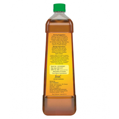 NutrActive Apple & Honey Cider Vinegar Health Drink Liquid 500 ml Natural