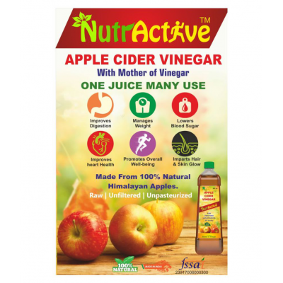 NutrActive Apple & Honey Cider Vinegar Health Drink Liquid 500 ml Natural