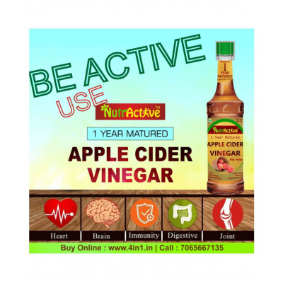 NutrActive Apple Cider Vinegar With Mother of Vinegar | 1year matured 500 ml Unflavoured