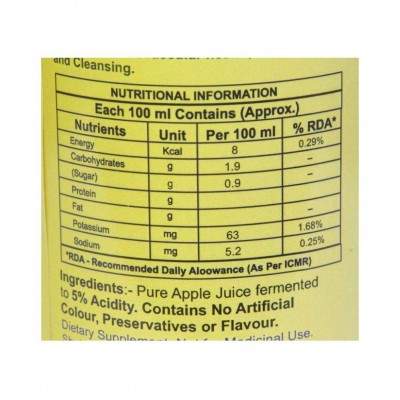NutrActive Apple Cider Vinegar w/ Mother Health Drink Liquid 500 ml Green Apple