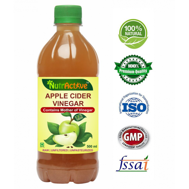 NutrActive Apple Cider Vinegar w/ Mother Health Drink Liquid 500 ml Green Apple