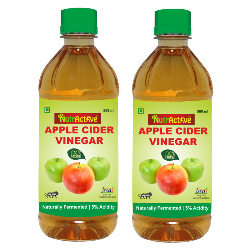 NutrActive Filtered Apple Cider Vineger | 100% Natural 1000 ml Unflavoured Pack of 2