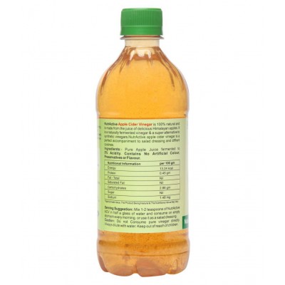 NutrActive Filtered Apple Cider Vineger | 100% Natural 1000 ml Unflavoured Pack of 2