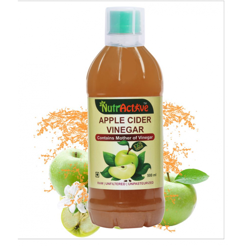 NutrActive Green Apple Cider Vinegar  for Weight Management 500 ml Fruit Single Pack