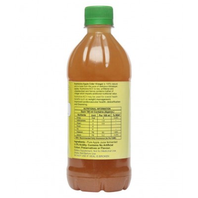 NutrActive Green Apple Cider Vinegar With Mother of Vinegar 500 ml Unflavoured Single Pack