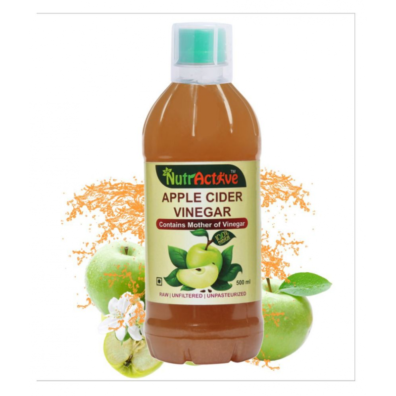 NutrActive Green Apple Cider Vinegar With Mother of Vinegar 500 ml Unflavoured Single Pack