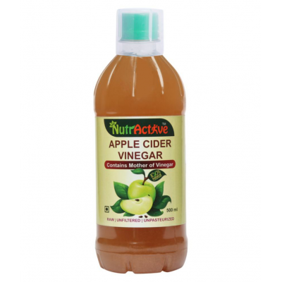 NutrActive Green Apple Cider Vinegar for Weight Management 1000 ml Fruit Pack of 2