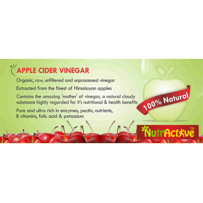 NutrActive Natural Apple Cider Vinegar for Heart Health, 500 ml Fruit Single Pack