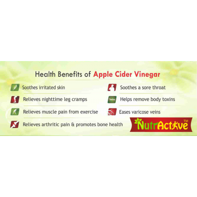 NutrActive Natural Apple Cider Vinegar for Overall Well Being 480 ml Fruit Single Pack
