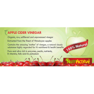 NutrActive Natural Apple Cider Vinegar for Weight Management 1000 ml Fruit Pack of 2