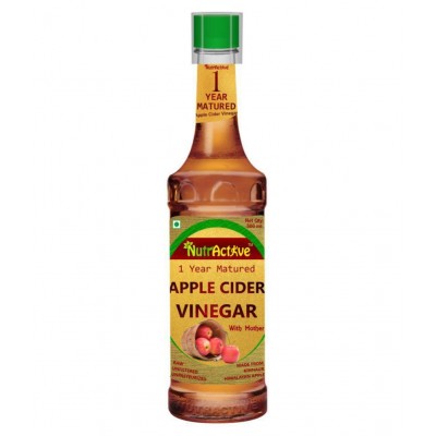 NutrActive Natural Apple Cider Vinegar with Mother of Vinegar | For Weight Loss 500 ml Unflavoured
