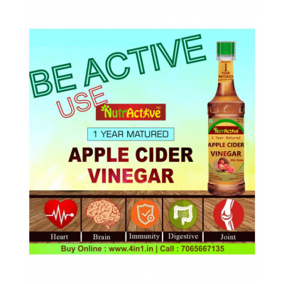 NutrActive Natural Apple Cider Vinegar with Mother of Vinegar | For Weight Loss 500 ml Unflavoured