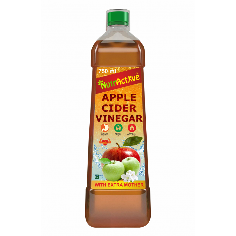 NutrActive Natural Apple Cider Vinegar with Mother of Vinegar 750 ml Unflavoured Single Pack