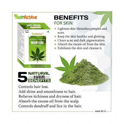 NutrActive Neem leaf Powder 100 gm Pack Of 5