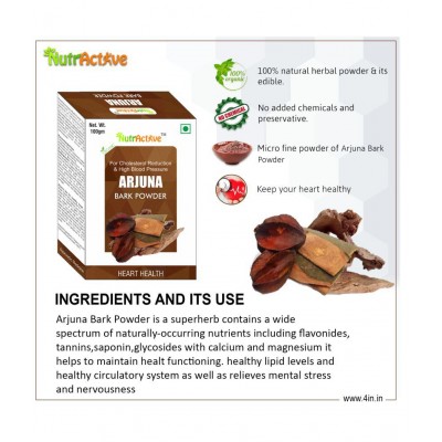NutrActive Organic Arjuna Bark Powder 100 gm Pack Of 2