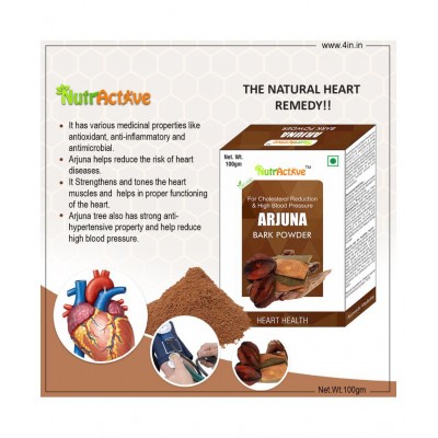 NutrActive Organic Arjuna Bark Powder 100 gm Pack Of 2