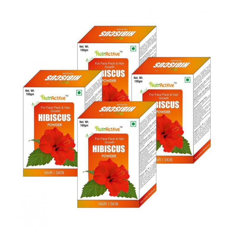 NutrActive Organic Hibiscus Flower Powder 100 gm Pack Of 4