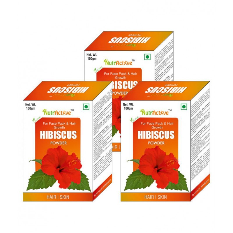 NutrActive Organic Hibiscus Flower Powder 100 gm Pack of 3