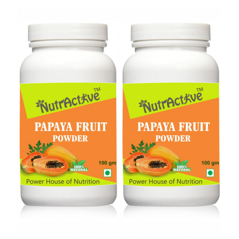 NutrActive Papaya Fruit Spray Dried/ Ripe Papaya Powder 200 gm Pack Of 2