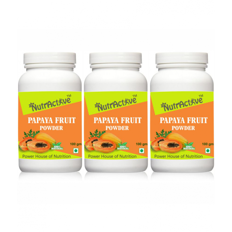 NutrActive Papaya Fruit Spray Dried/ Ripe Papaya Powder 300 gm Pack of 3