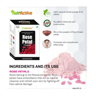 NutrActive Rose Petal Powder 100 gm Pack Of 2