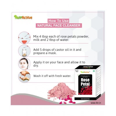 NutrActive Rose Petal Powder 100 gm Pack Of 4