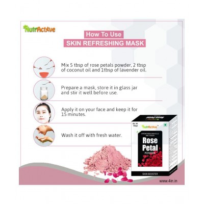 NutrActive Rose Petal Powder 100 gm Pack Of 4