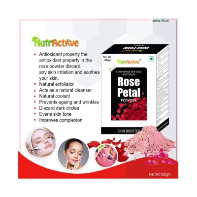 NutrActive Rose Petal Powder 100 gm Pack Of 4