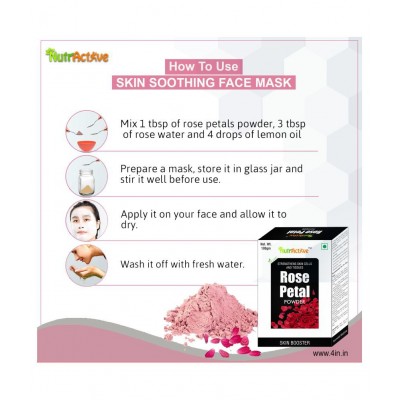 NutrActive Rose Petal Powder 100 gm Pack Of 5