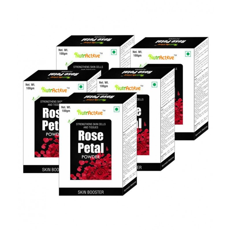 NutrActive Rose Petal Powder 100 gm Pack Of 5