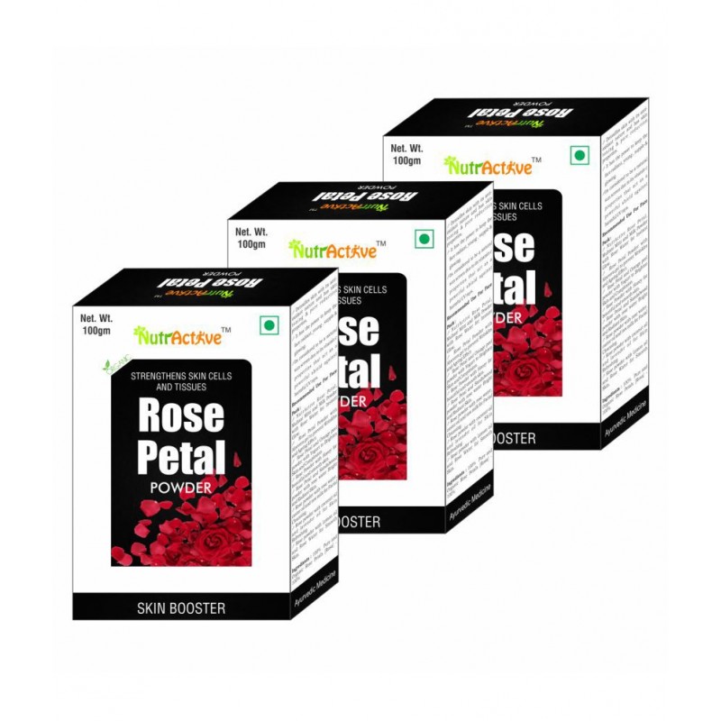 NutrActive Rose Petal Powder 100 gm Pack of 3