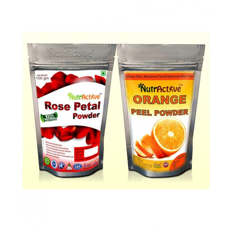 NutrActive Rose Petals and Orange Peel Powder 200 gm Pack Of 2