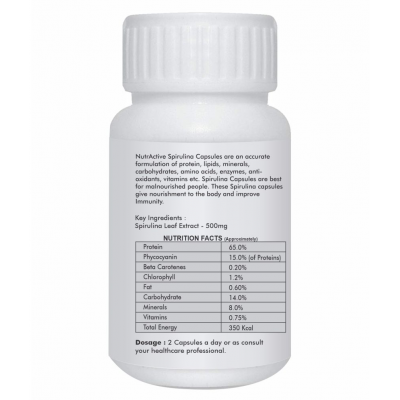 NutrActive Spirulina (120 veg capsules) Capsule 1000 mg Pack Of 2